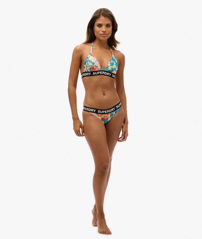 superdry Top de bikini triangular con logo Precios de Black Friday