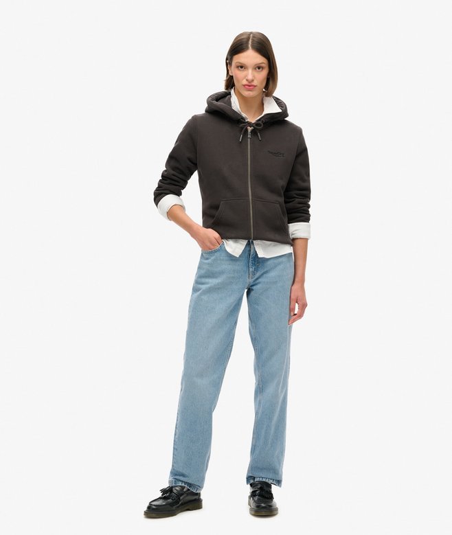superdry Sudadera con capucha cremallera y logo Essential Descuentos del mes
