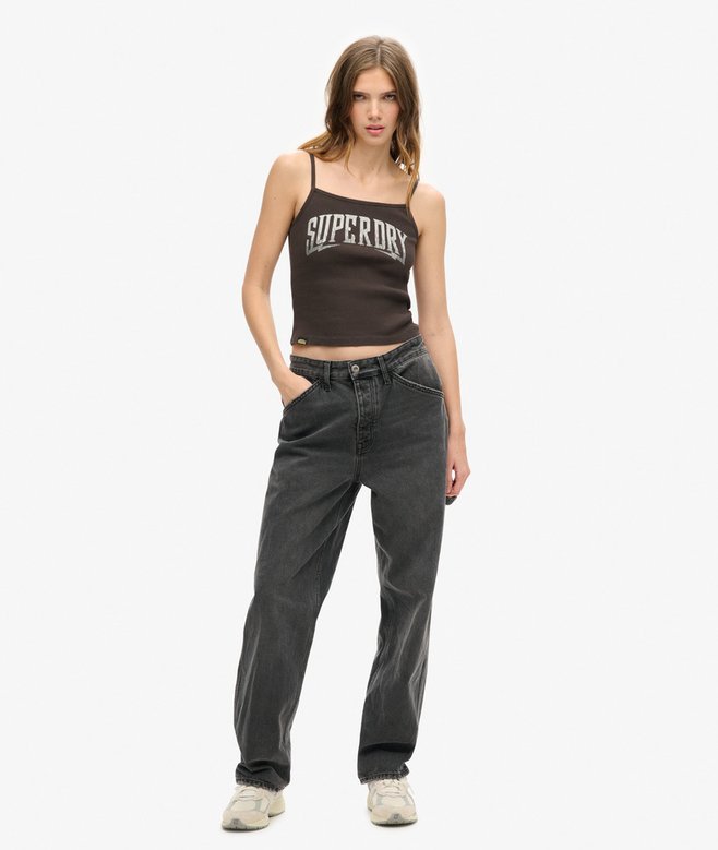 superdry Camiseta gráfica de tirantes de canalé Retro Rocker Precio ultrabajo