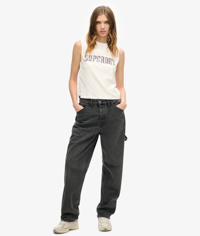 superdry Camiseta ajustada sin mangas con adornos Archive Devoluciones gratuitas