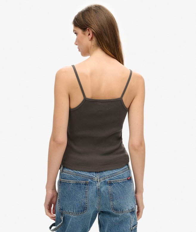 superdry Camiseta gráfica de tirantes de canalé Retro Rocker 2025