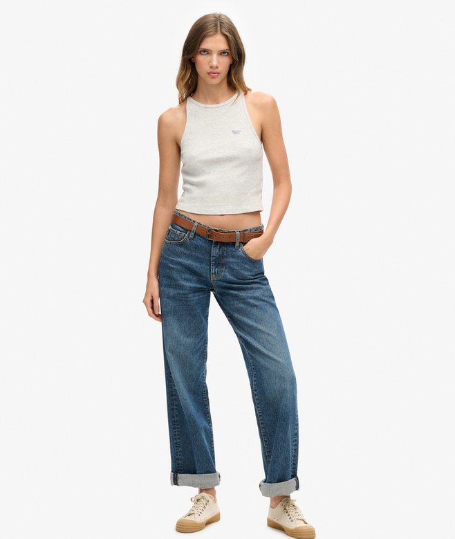 superdry Camiseta sin mangas con logo Essential y espalda olímpica Outlet