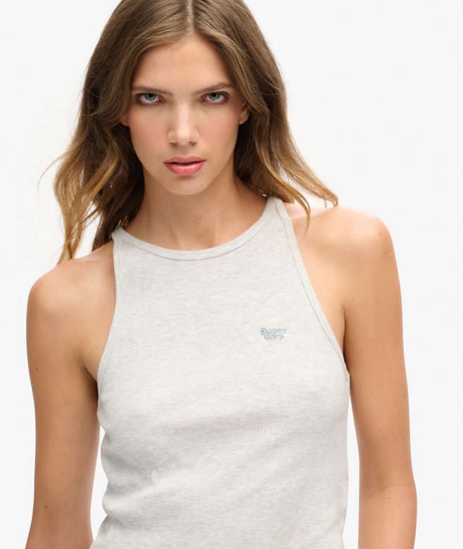 superdry Camiseta sin mangas con logo Essential y espalda olímpica Outlet