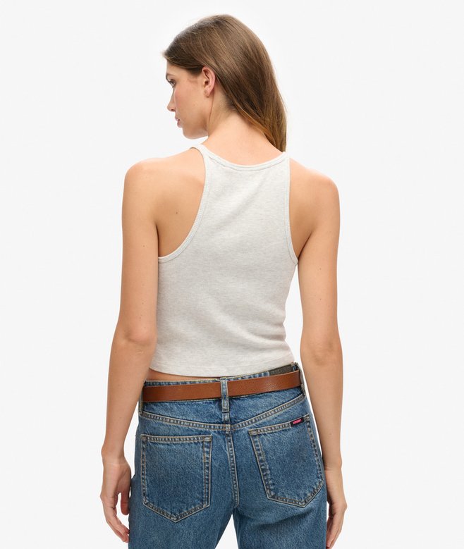 superdry Camiseta sin mangas con logo Essential y espalda olímpica Outlet