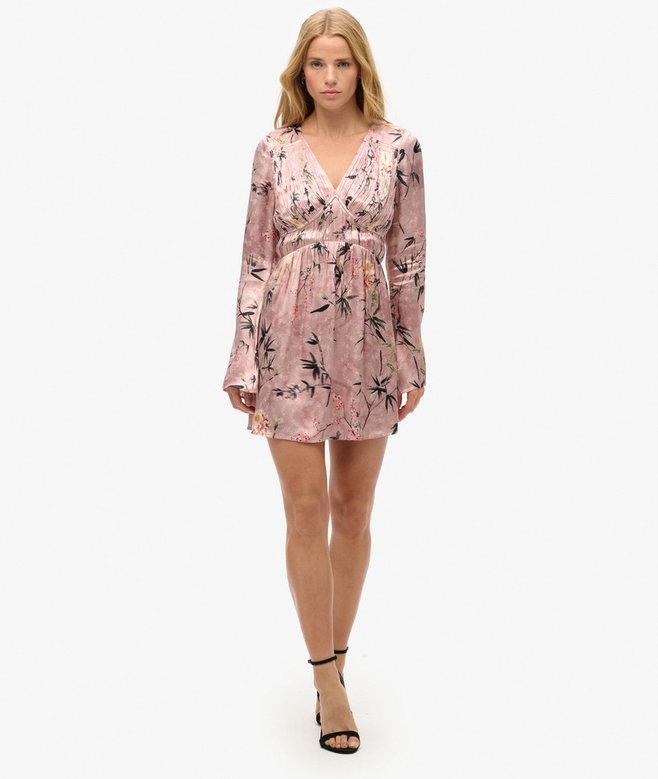 superdry Minivestido de jacquard de mangas acampanadas
