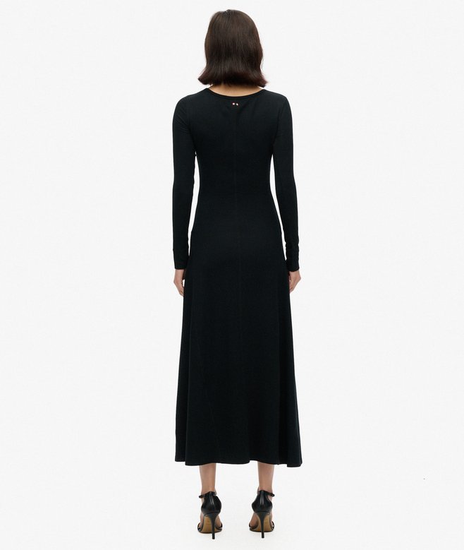 superdry Vestido midi de punto con media botonadura Gran oferta