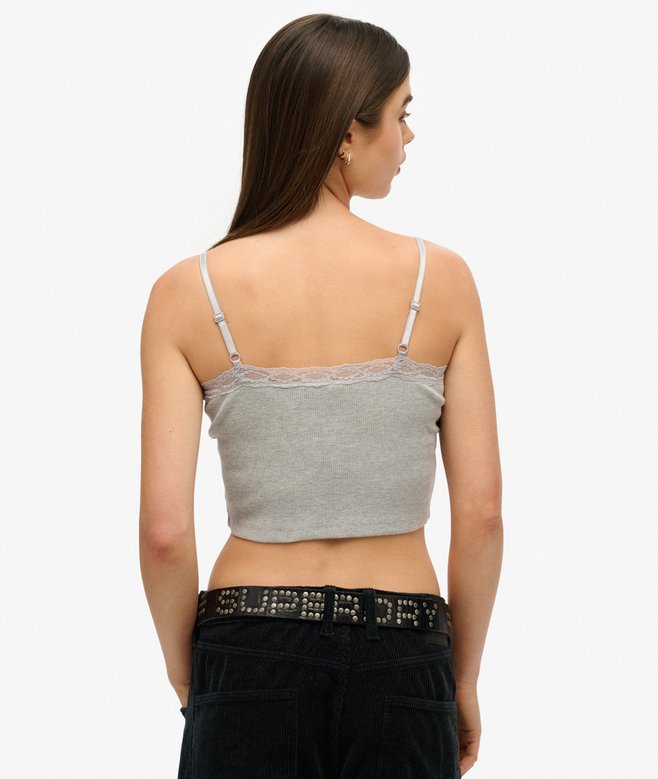 superdry Camiseta corta con ribete de encaje Athletic Essentials Descuento