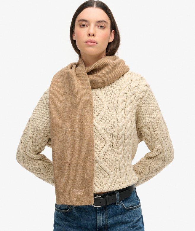 superdry Bufanda de punto de canalé suave Precio ultrabajo