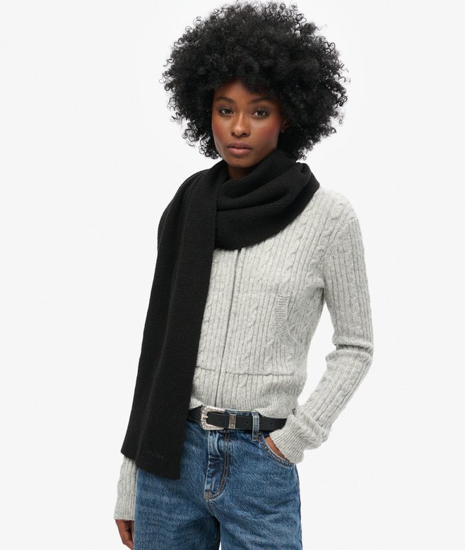 superdry Bufanda de punto de canalé suave Devoluciones gratuitas