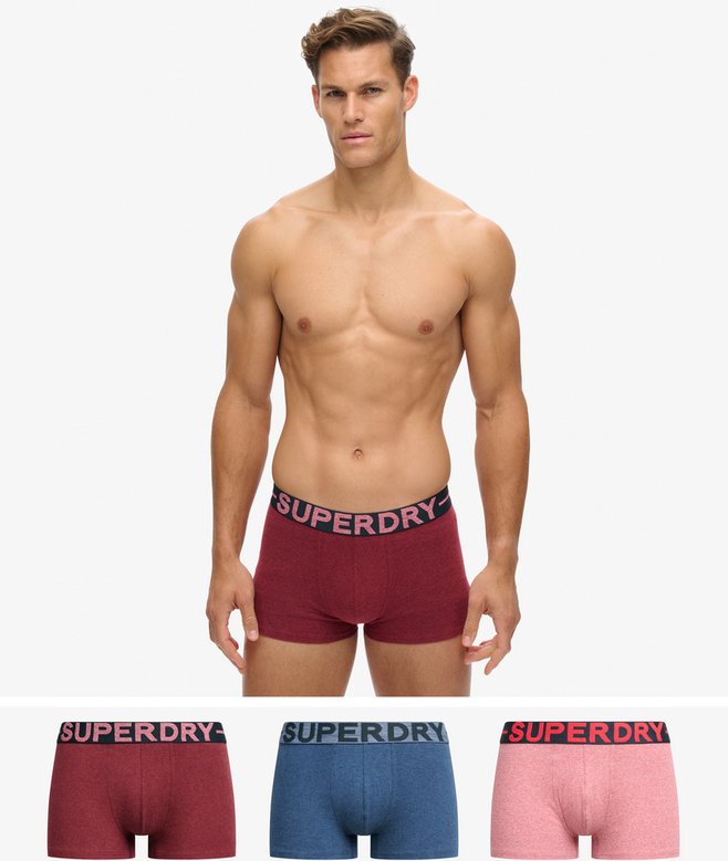 superdry Pack de tres calzoncillos de corte clásico de algodón orgánico