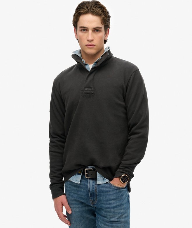 superdry Jersey clásico de piqué de algodón con media cremallera Promoción trimestral