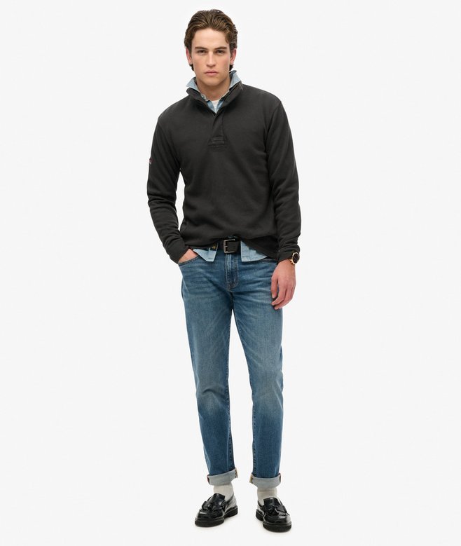 superdry Jersey clásico de piqué de algodón con media cremallera Promoción trimestral