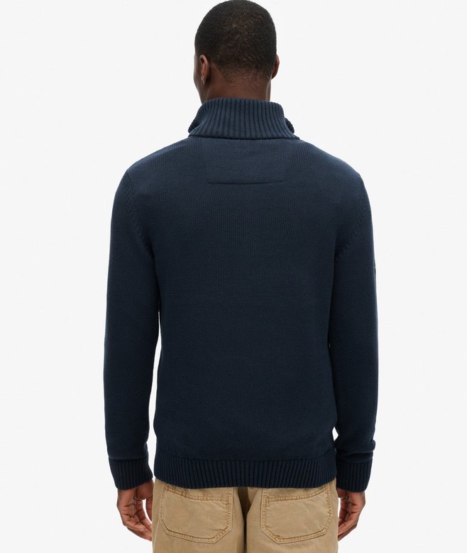 superdry Jersey clásico de punto de algodón con media cremallera Envío internacional gratuito