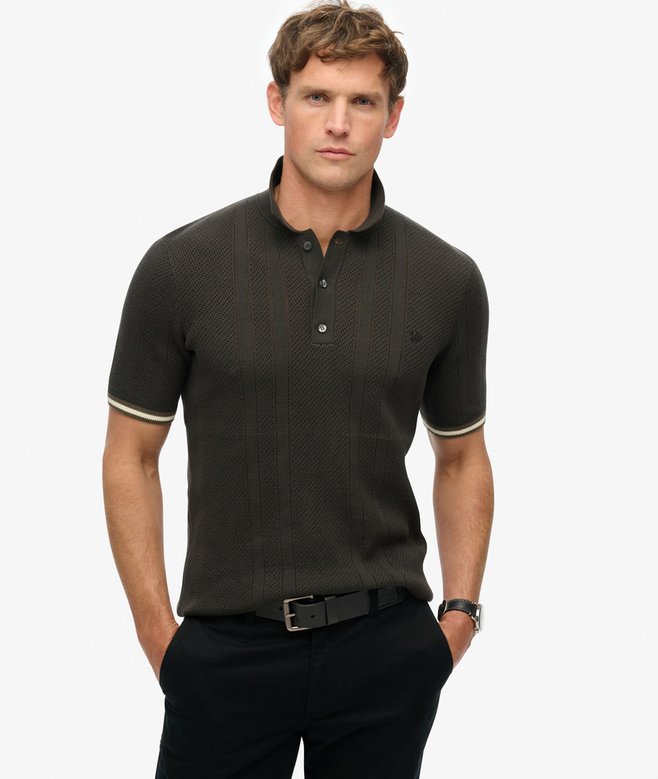 superdry Polo de punto texturizado de manga corta