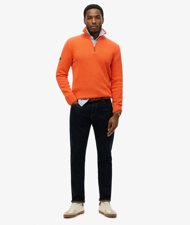 superdry Jersey clásico de punto de algodón con media cremallera Rebajas top