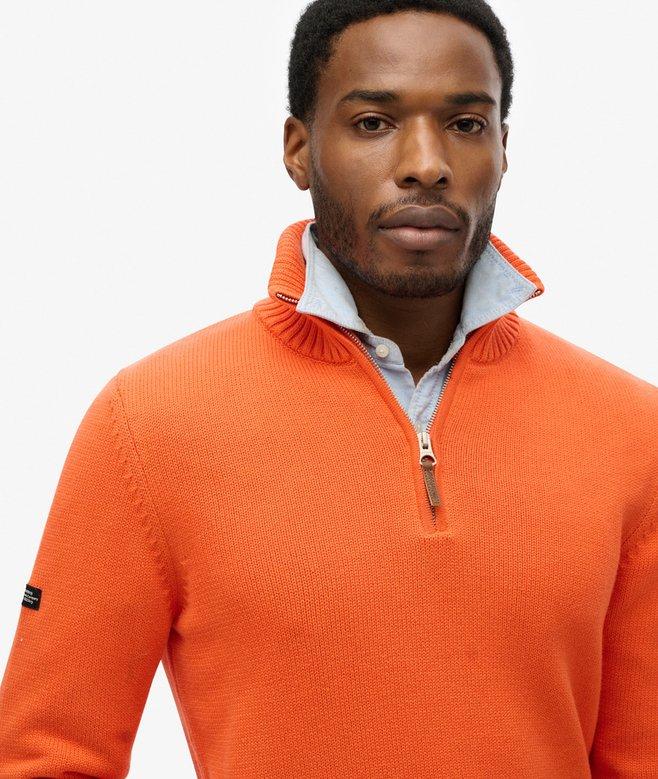 superdry Jersey clásico de punto de algodón con media cremallera Rebajas top