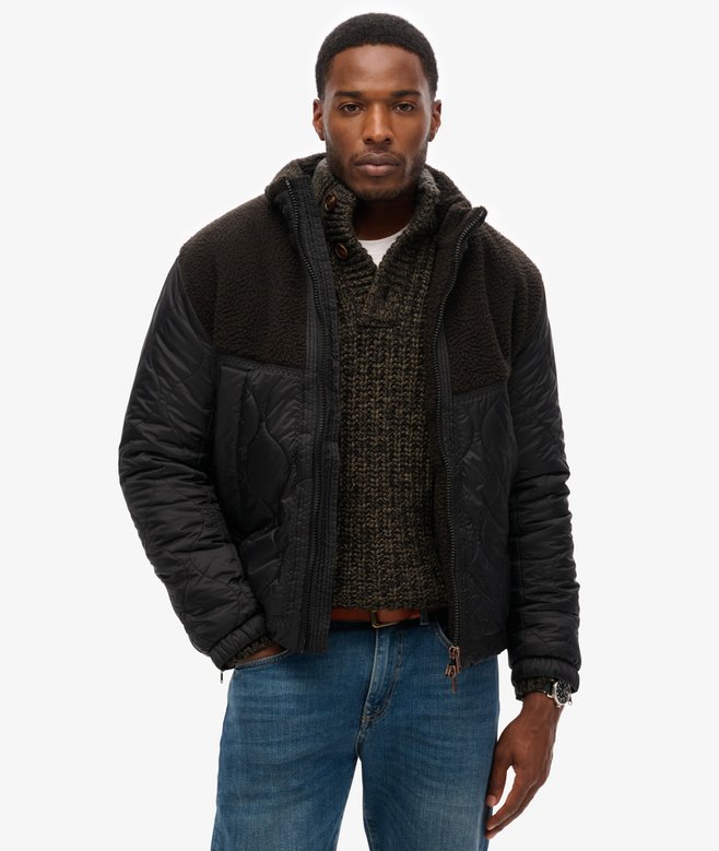 superdry Cazadora híbrida acolchada de borreguillo
