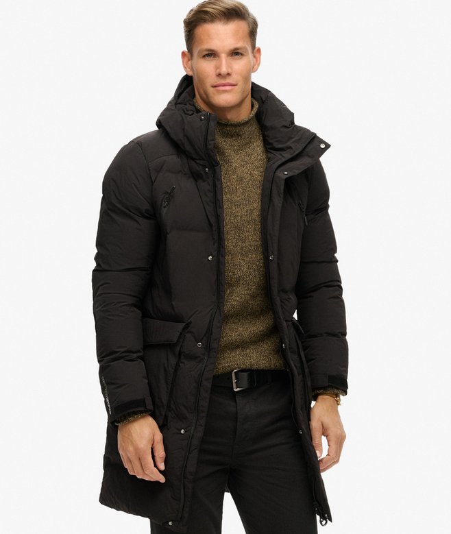 superdry Abrigo acolchado largo con capucha