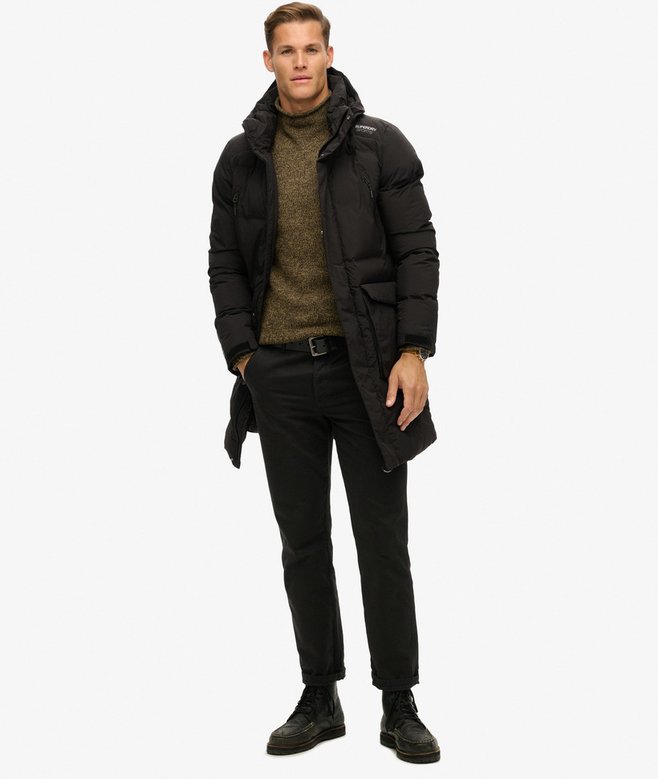 superdry Abrigo acolchado largo con capucha Grandes descuentos