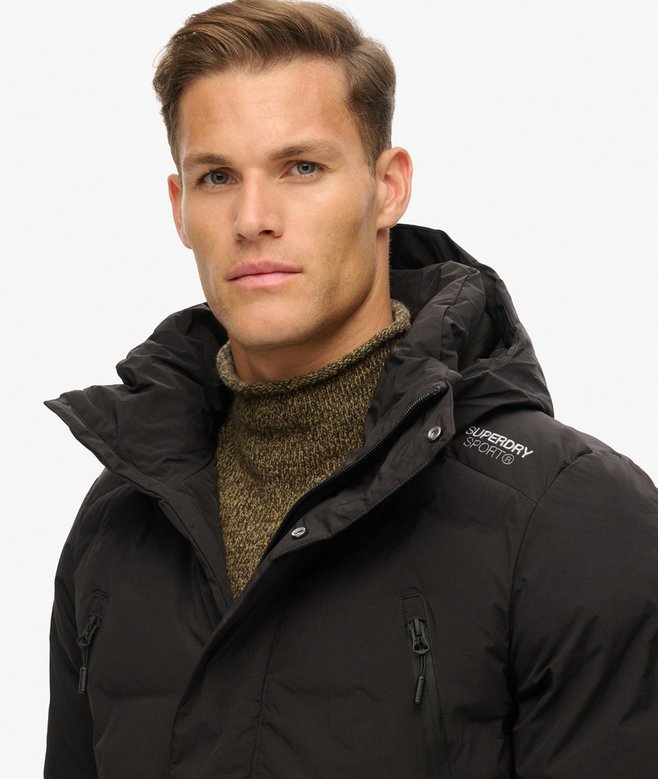 superdry Abrigo acolchado largo con capucha Grandes descuentos