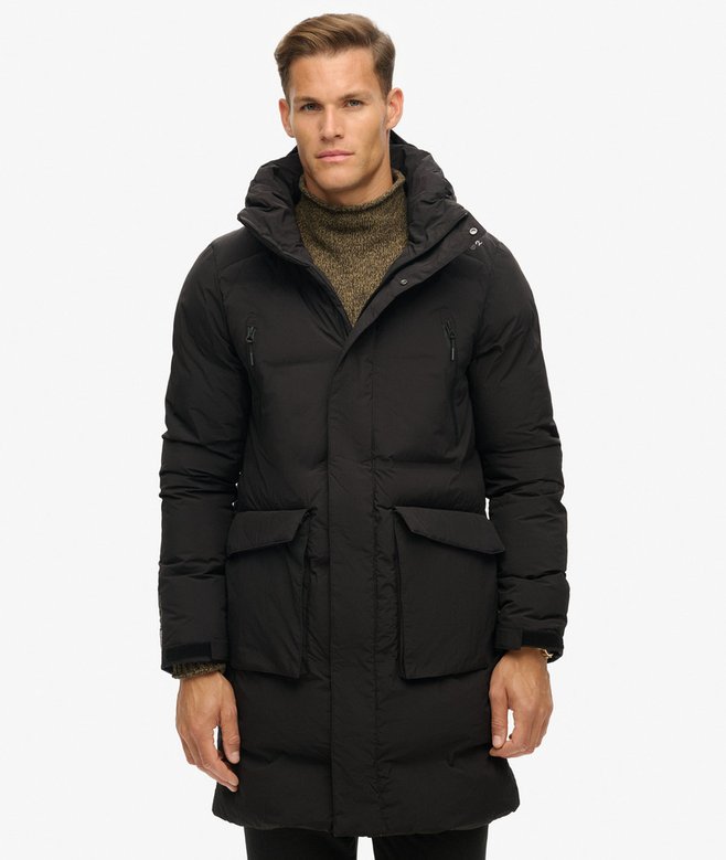 superdry Abrigo acolchado largo con capucha Grandes descuentos