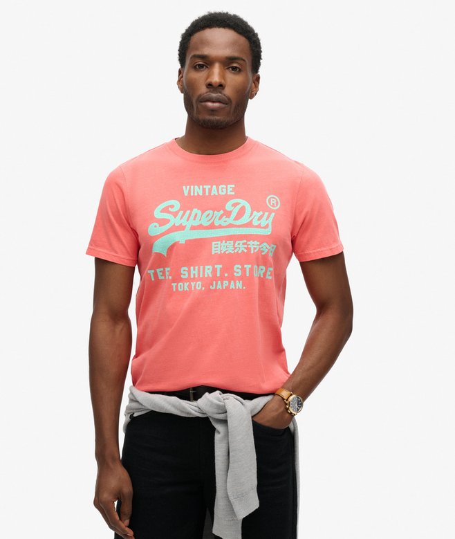 superdry Camiseta flúor con logo Vintage Rebajas