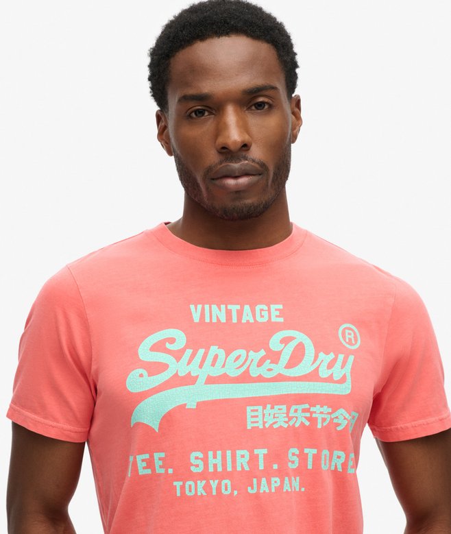 superdry Camiseta flúor con logo Vintage Rebajas