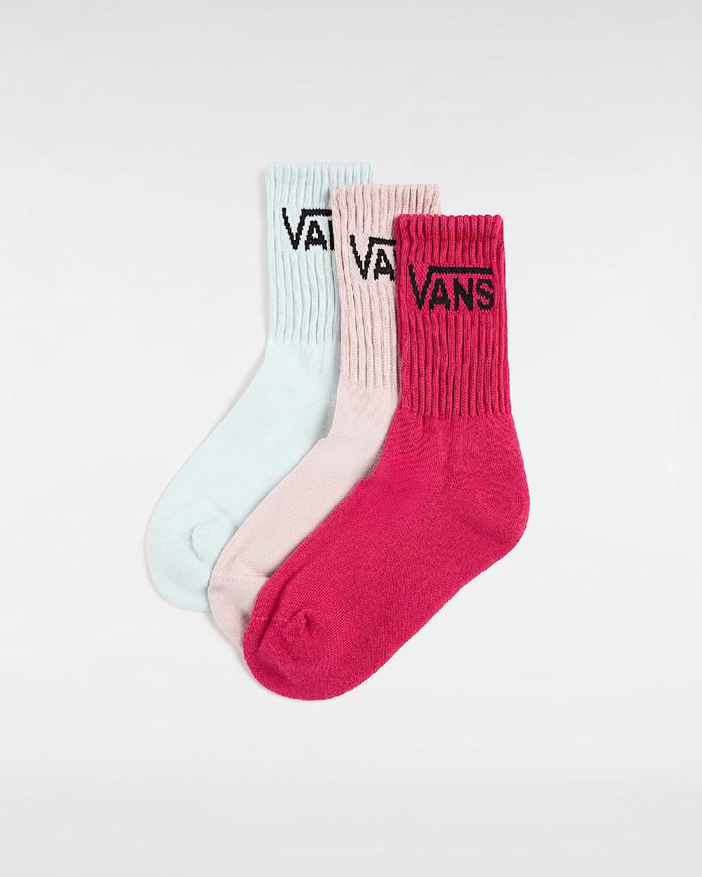 vans Calcetines altos de niños (3 pares) en Rosa| Vans ES En oferta