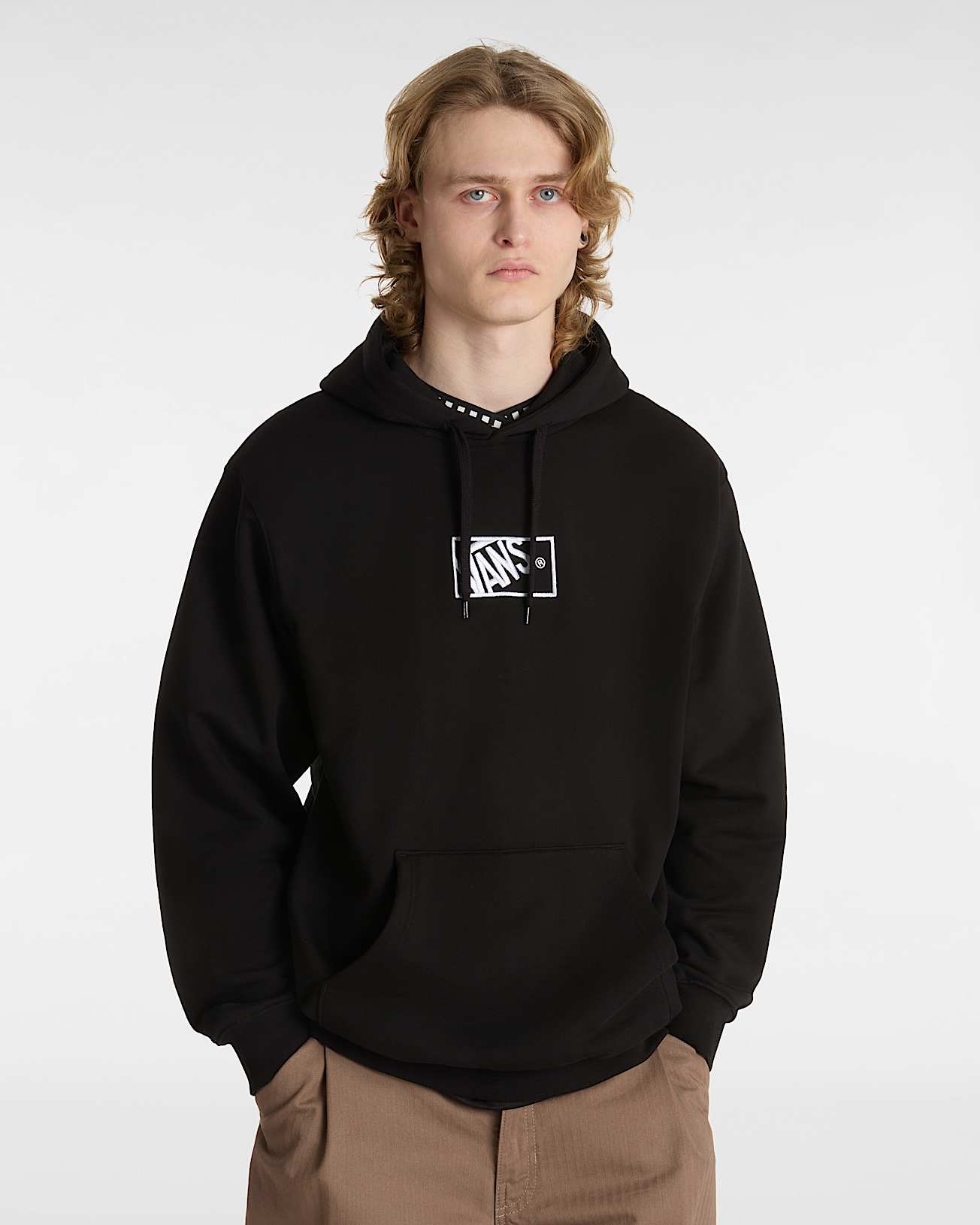 vans Sudadera con capucha Blocked Box en Negro| Vans ES Precios de Black Friday
