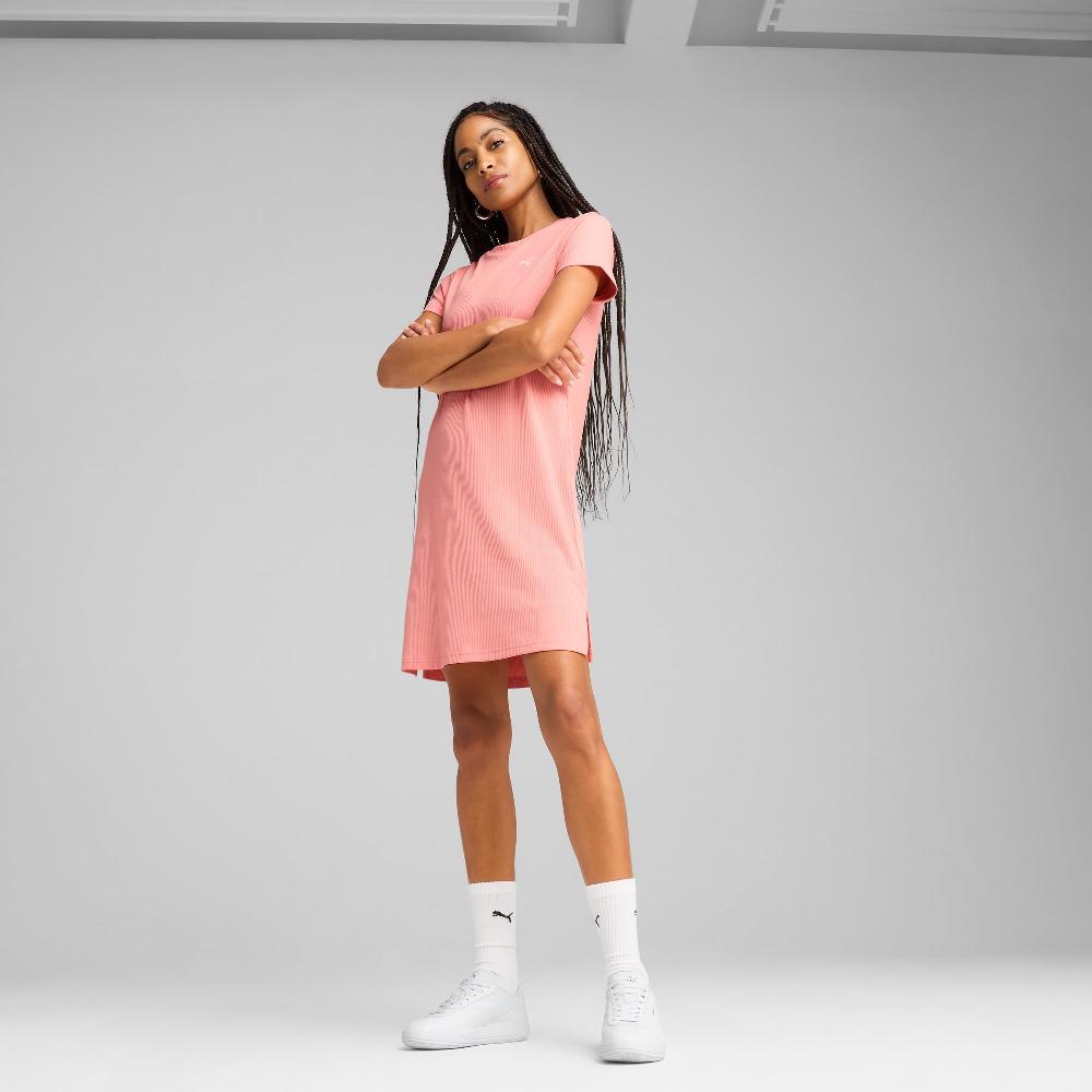 Puma Vestido de canalé ESS ELEVATED Bodycon para mujer