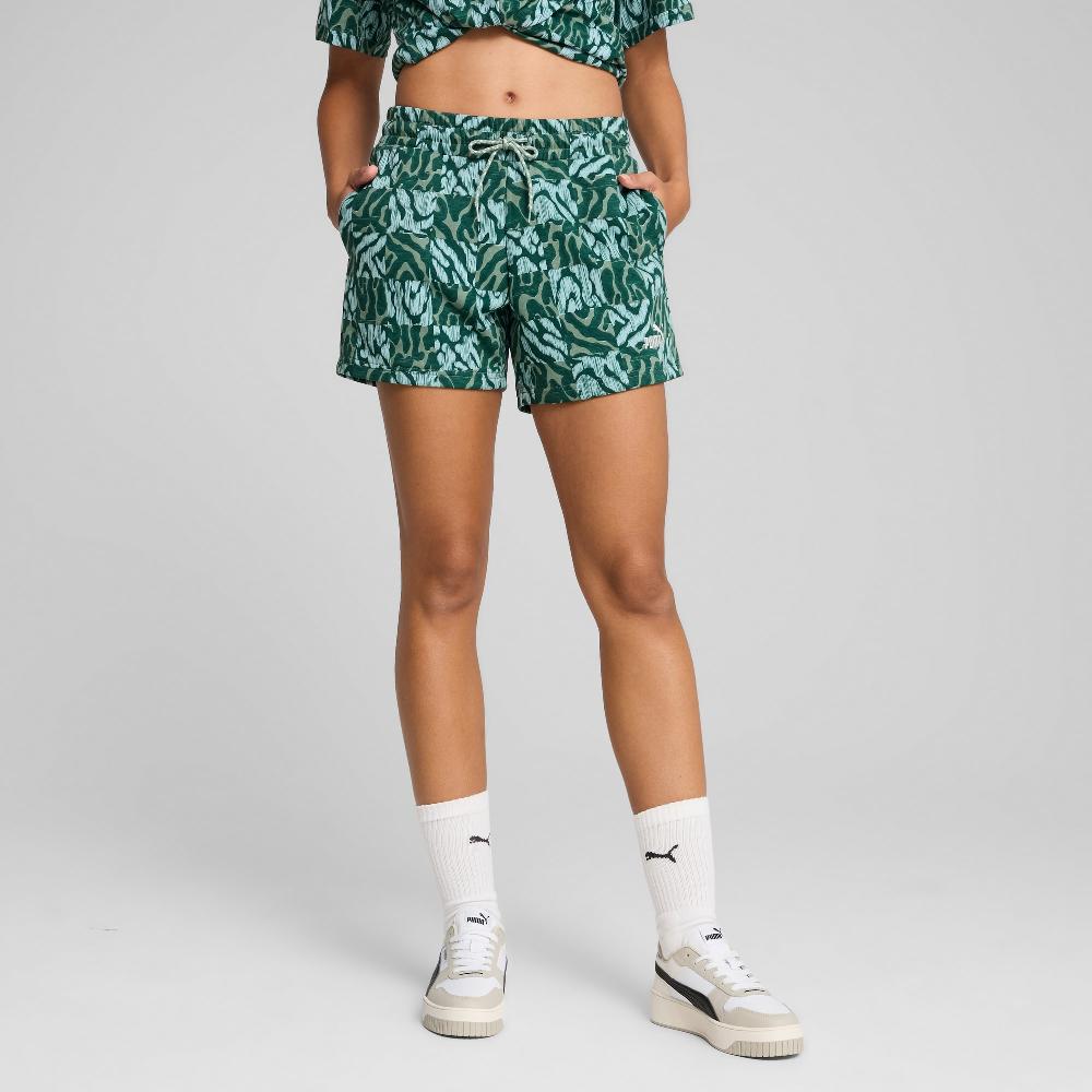 Puma Shorts de talle medio ESS GRAPHIC 5" para mujer