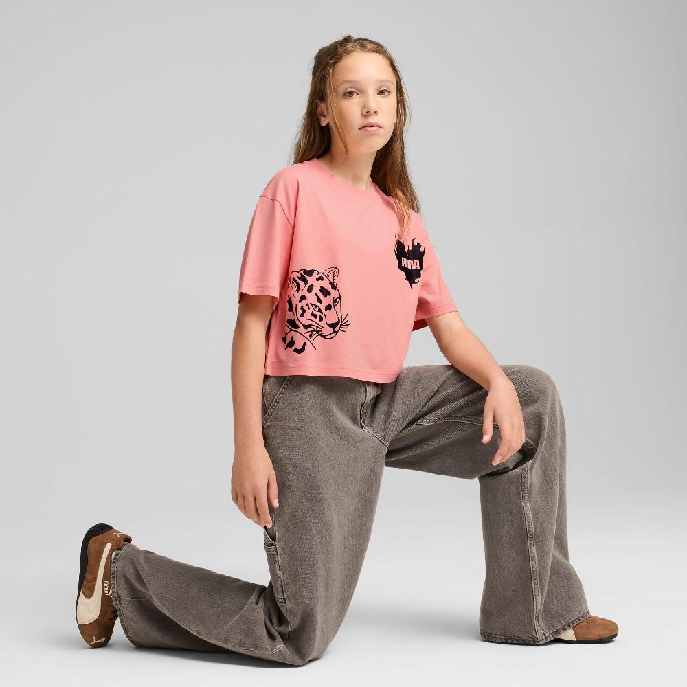Puma Camiseta corta estampada Essentials juvenil Precio ultrabajo