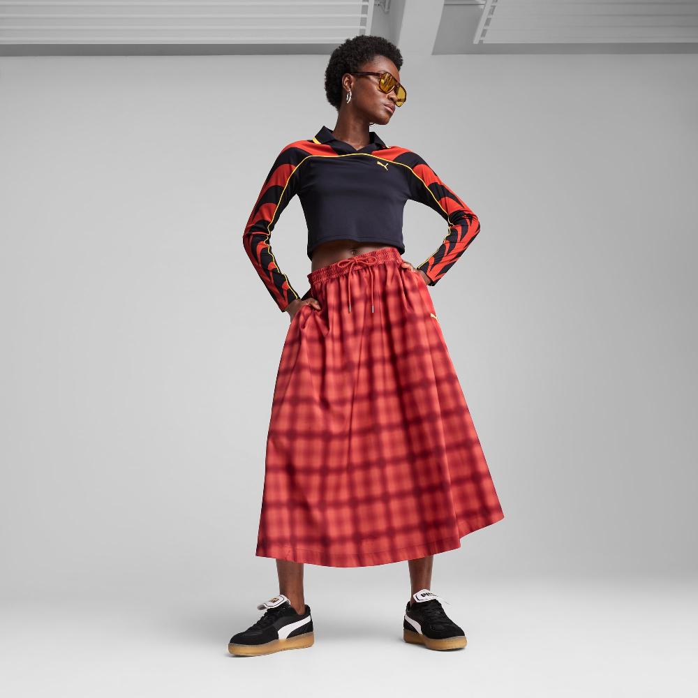 Puma Falda midi plisada estampada y de punto Road To Unity para mujer Última moda