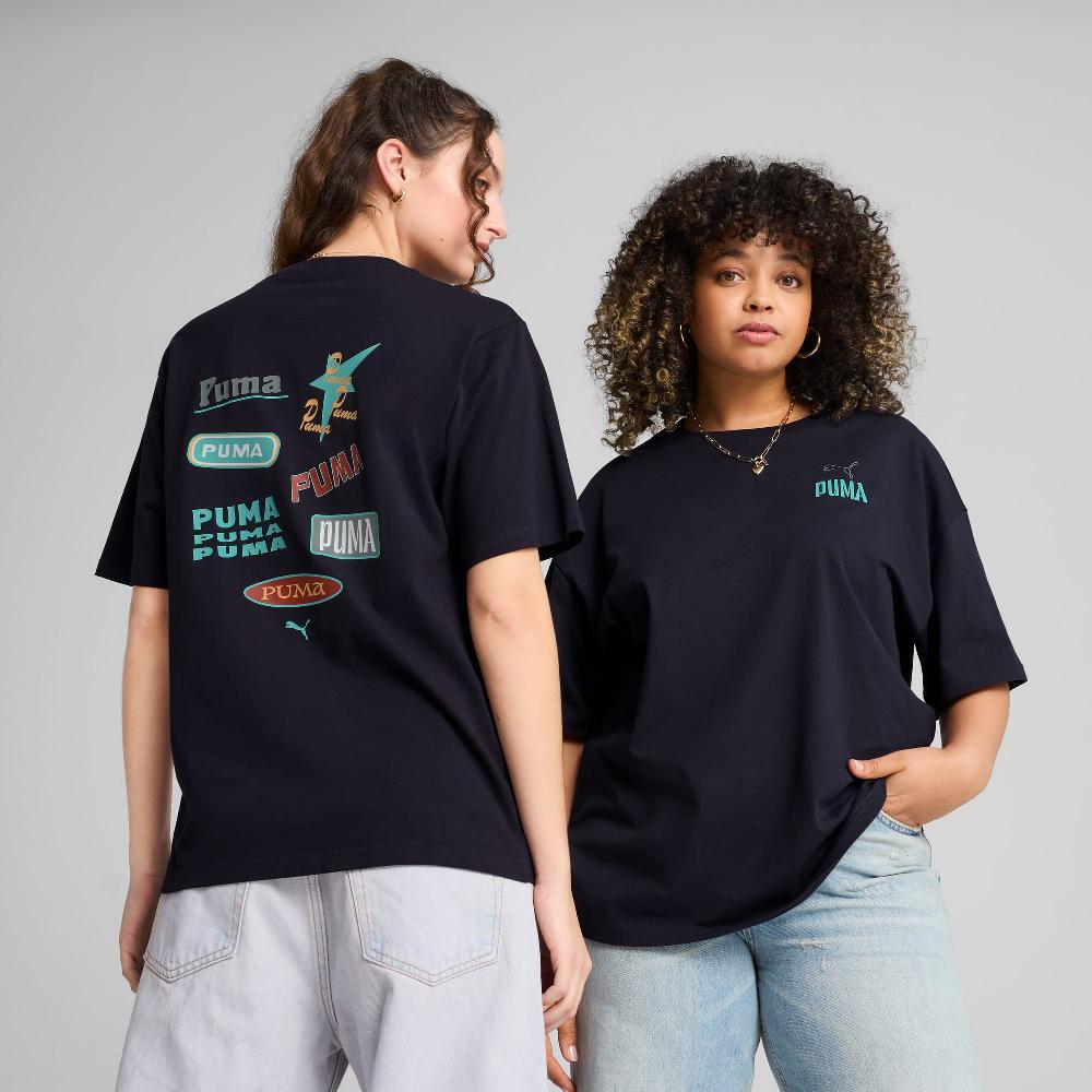 Puma Camiseta estampada holgada Wardrobe Essentials para mujer
