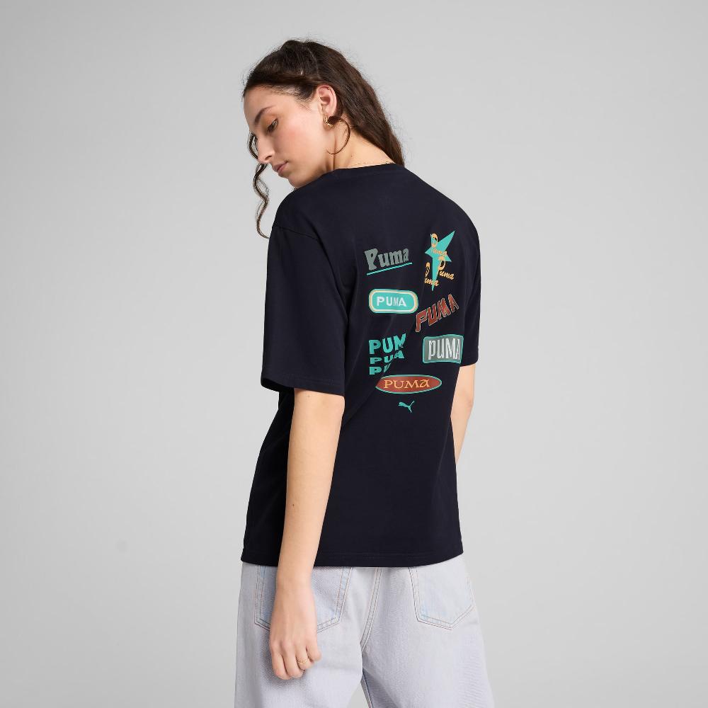 Puma Camiseta estampada holgada Wardrobe Essentials para mujer Precio ultrabajo