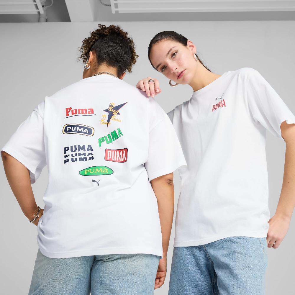 Puma Camiseta estampada holgada Wardrobe Essentials para mujer