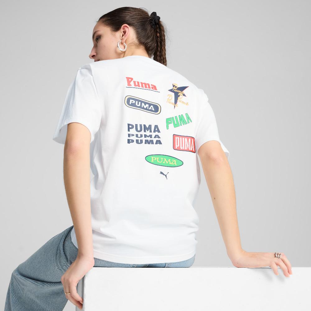 Puma Camiseta estampada holgada Wardrobe Essentials para mujer Devoluciones gratuitas