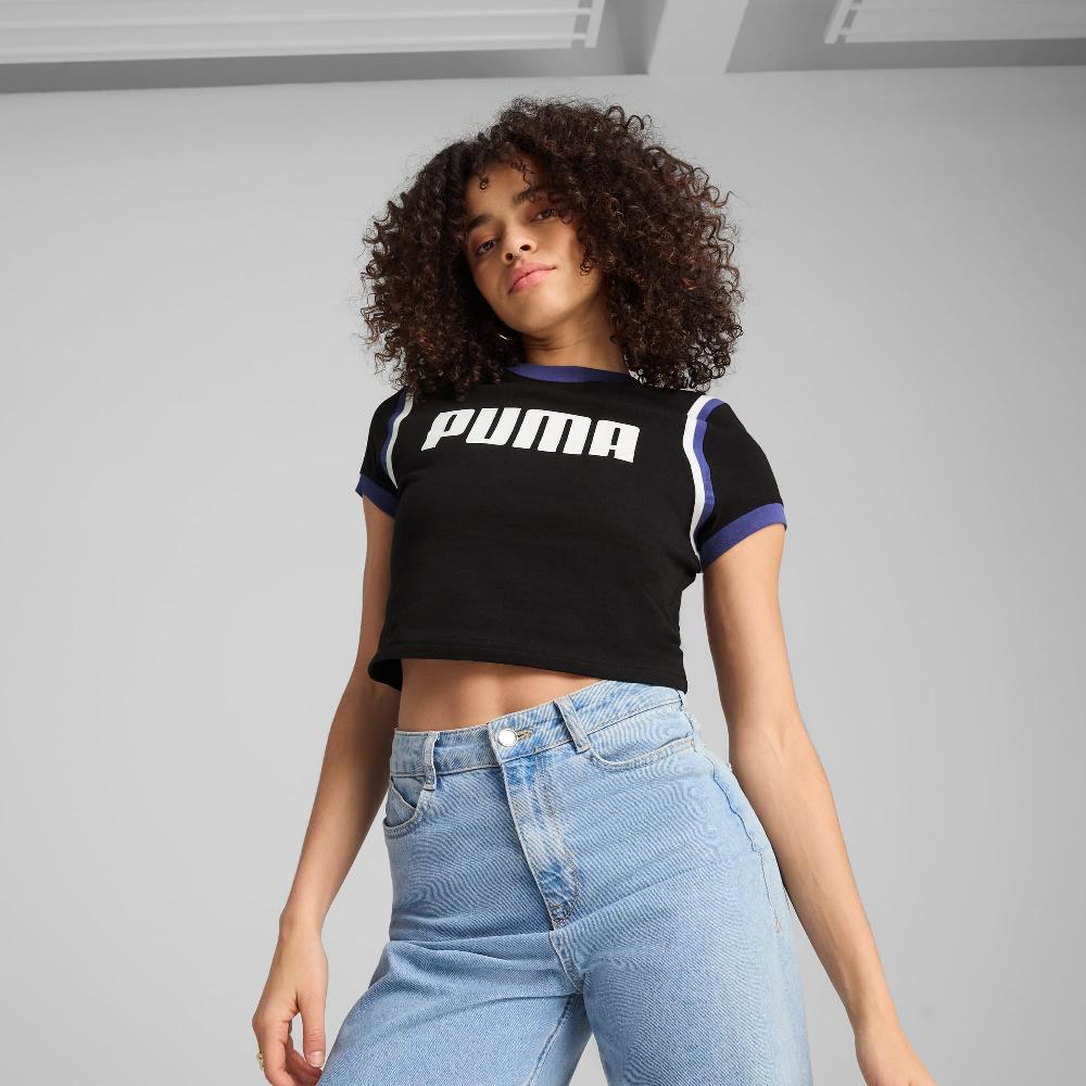 Puma Camiseta baby tee estampada FUTURE.PUMA.ARCHIVE para mujer