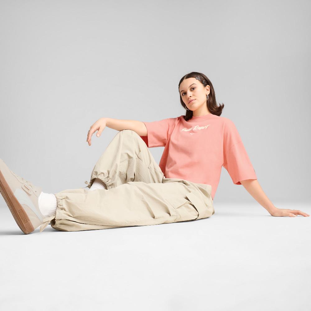 Puma Camiseta estampada extragrande PREMIUM ESS para mujer Rebajas