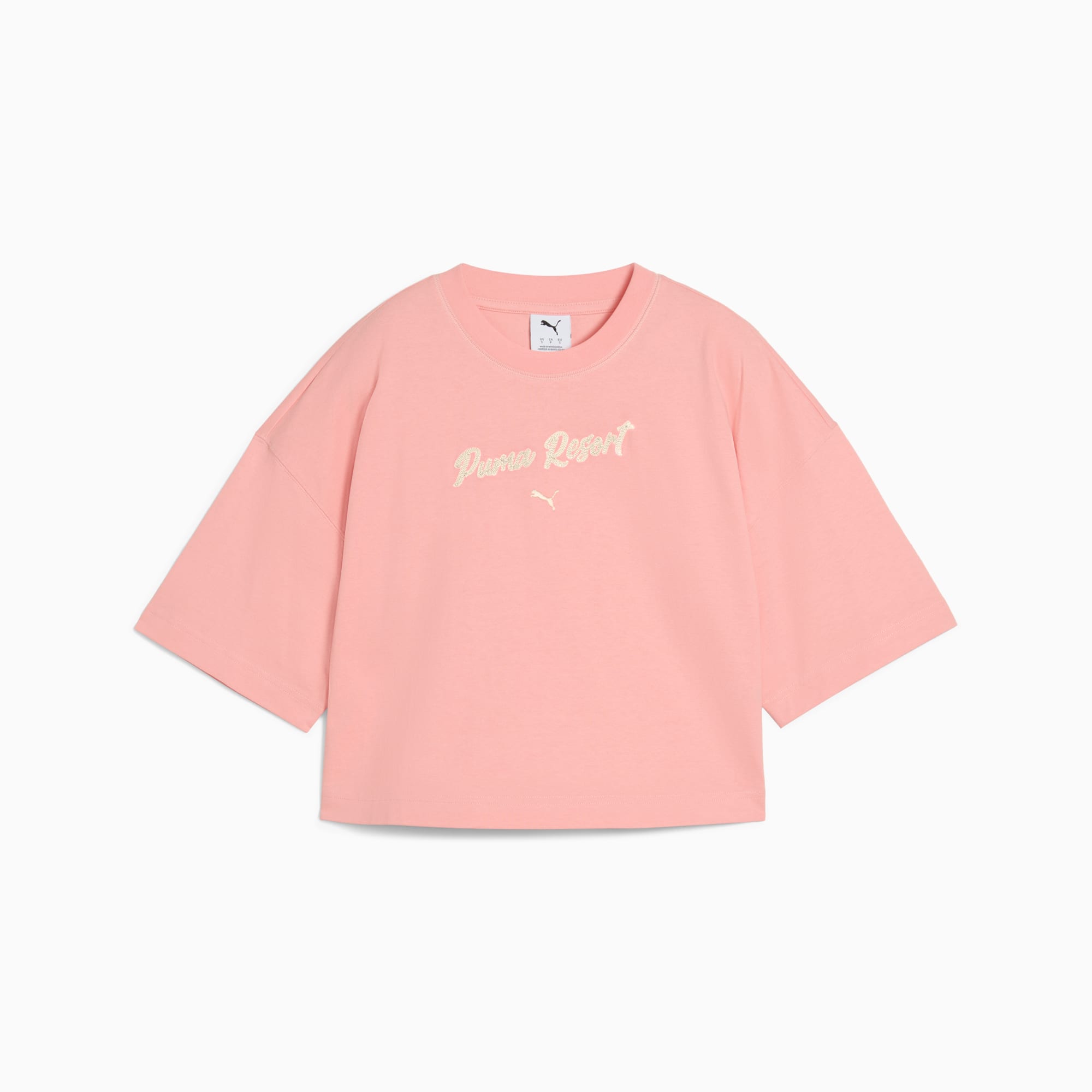 Puma Camiseta estampada extragrande PREMIUM ESS para mujer Rebajas